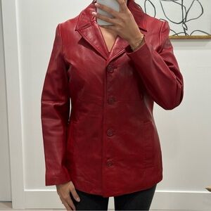 Danier Leather Jacket - Vibrant Red